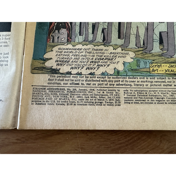 DC Comics Strange Adventures #208 Deadman /.12 issue 1968 Fair/Good VINTAGE - Picture 2 of 10